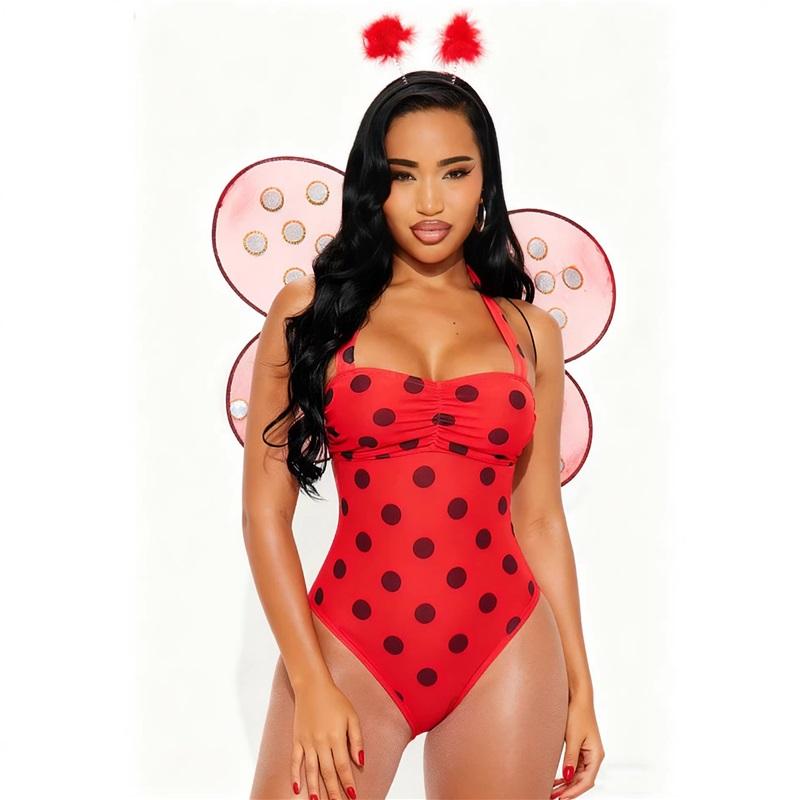 Women Bumble Bee Costume Striped Bodycon Mini Tube Dress With Wings Halloween Carnival Night Club Fancy Dress Cosplay Outfit