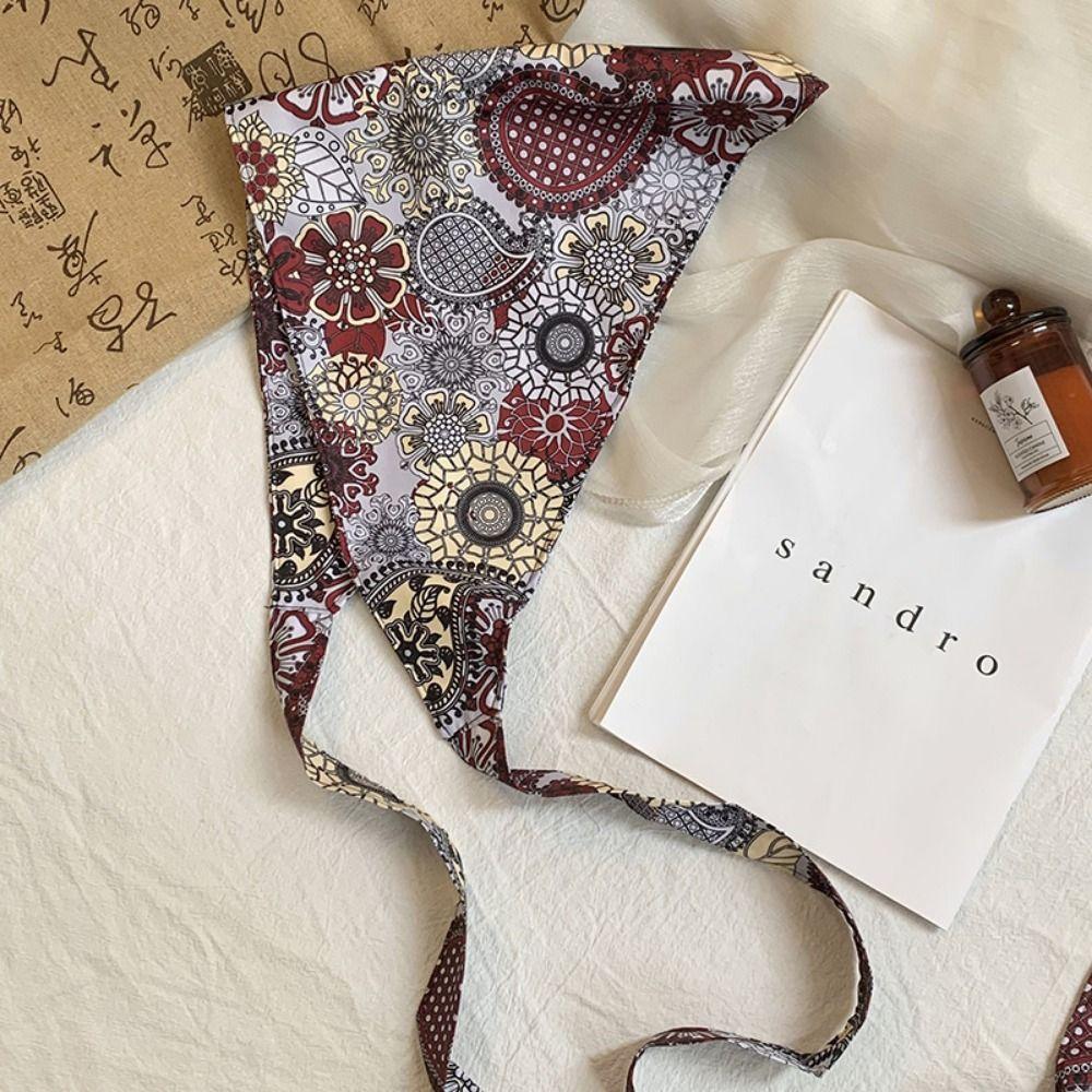 Multicolor Triangular Scarf Multi-functional Belt Fashion Cashew Flower Waist Wrap  Women