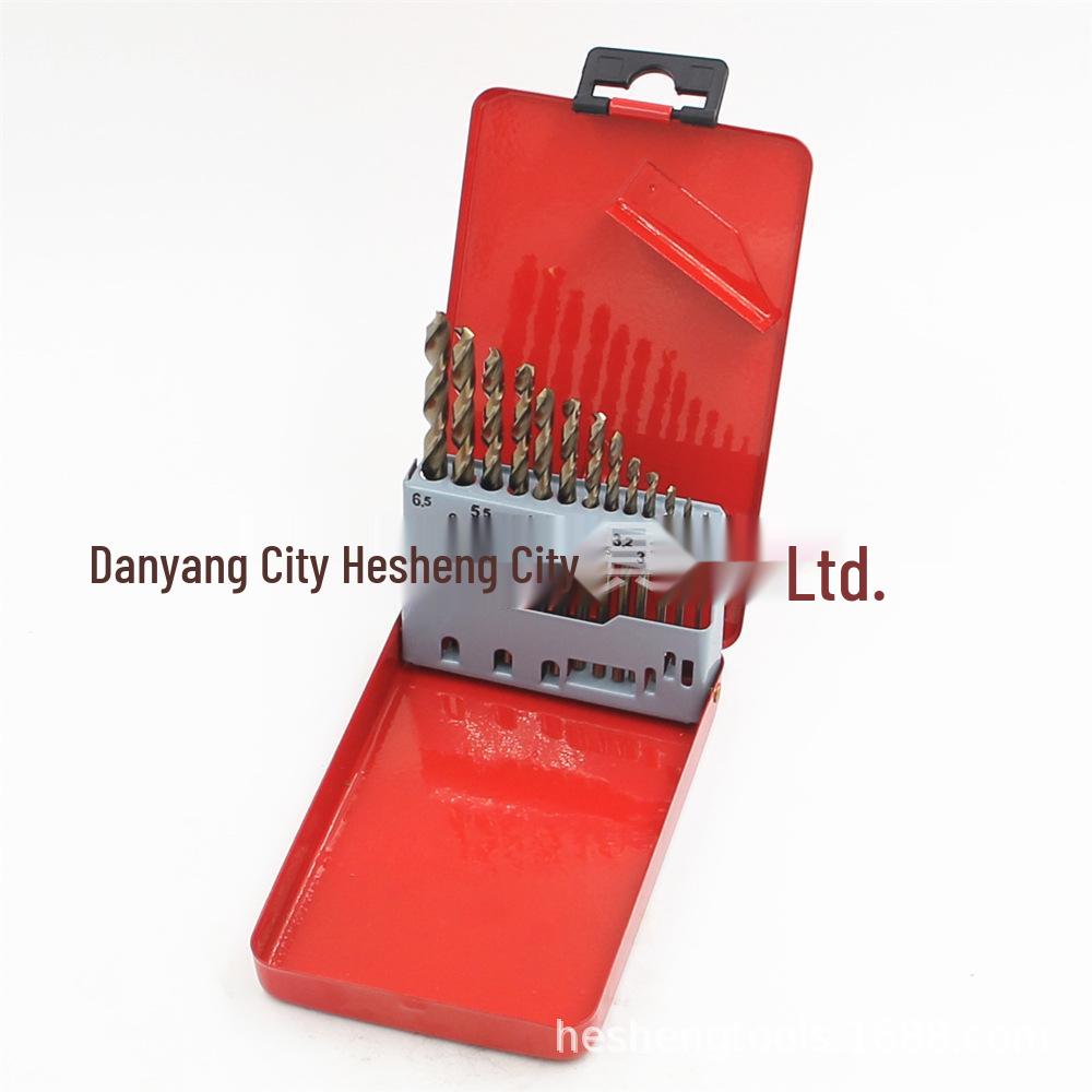 M35 Cobalt High-Speed Steel Yellow Twist Drill Bit Set for Stainless Steel - Fully Ground, Straight Shank.