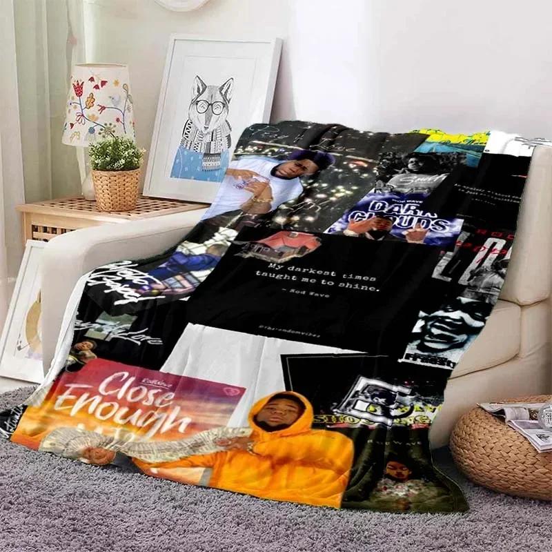 Hip Hop Rapper Blanket Rod Wave Flannel Blanket Soft Warm Throw Bedroom Decor Napping Couch Sofa Bed Chair Cover for Boys Girls