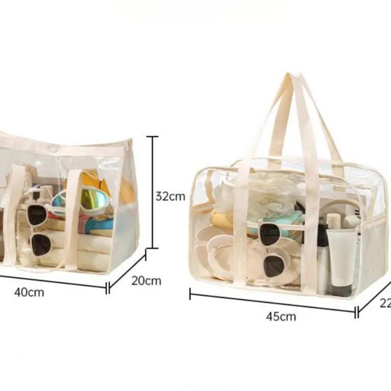Makeup Bag Large Capacity Portable Transparent Swimming Waterproof PVC Storage for Clothes Travel Essentials Beach Organizer Bag