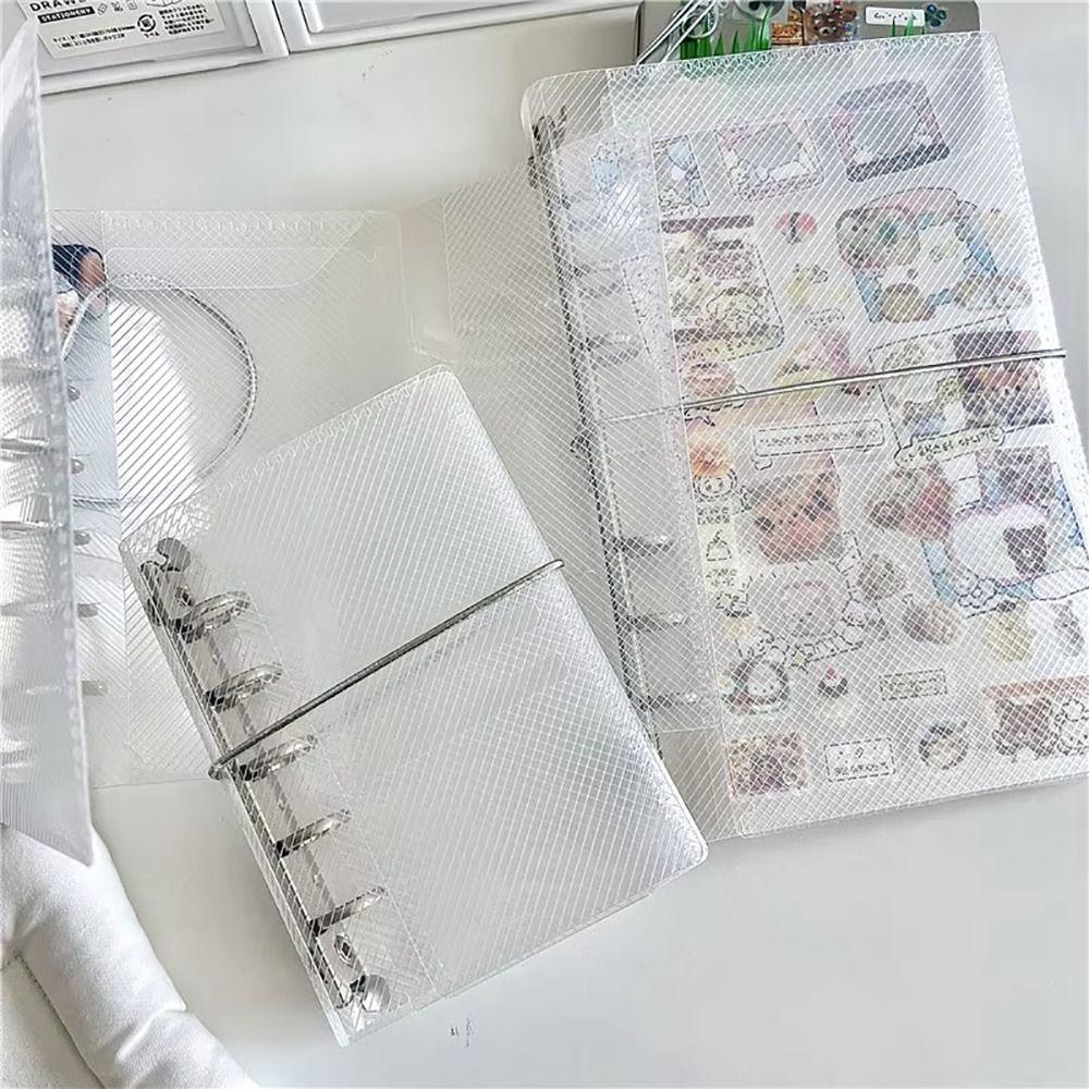 1Pcs Three Fold Loose Leaf Notebook Cover PP Small Card Photo Storage Ledger New M5 A7 A6
