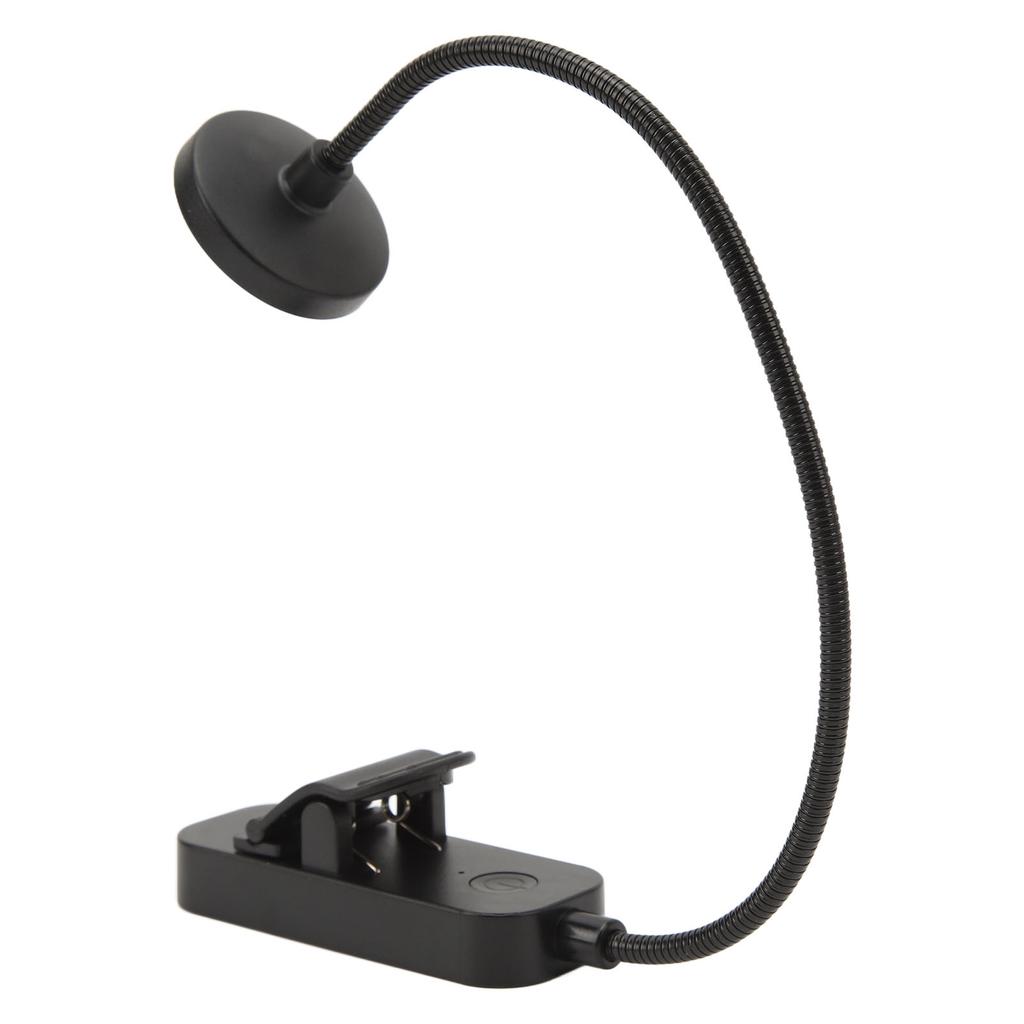 LED Book Light 3 Color Temperature Stepless Dimming USB Rechargeable Clip On Reading Light for Reading In Bed Black