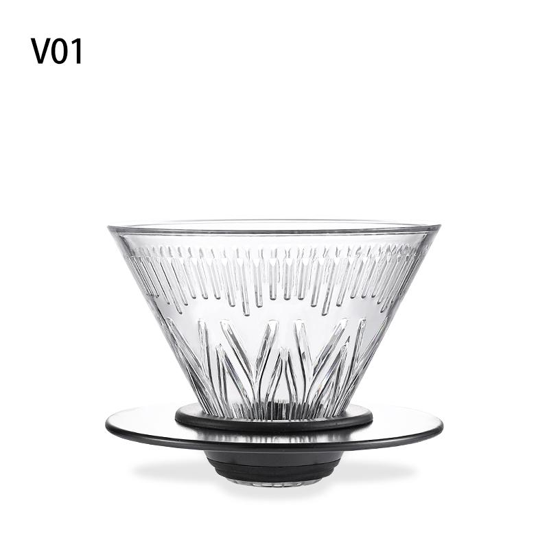 YRP Portable Coffee Filter Cup coffee dripper pour over V&60 White, black, silver gray V01/V02 quality reusable filters