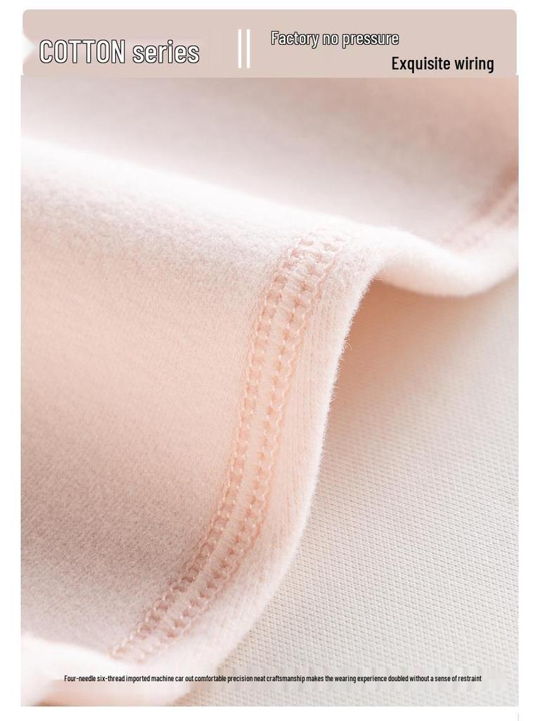 Women's 100% Cotton Antibacterial Long Johns & Underwear Set - Autumn/Winter Warm, Round Neck, Skin-Friendly Base Layer