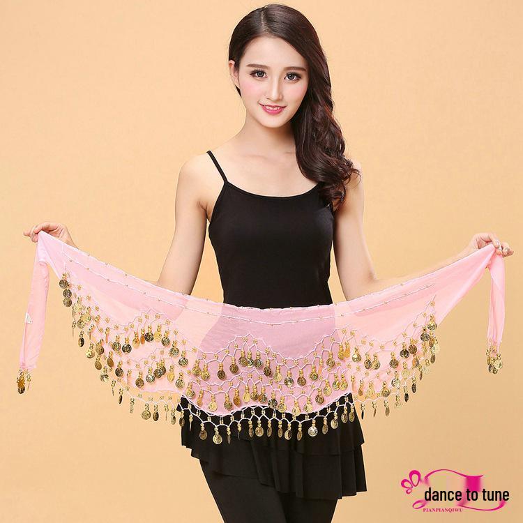 Indischer Bauchtanz Hüftgürtel mit Goldmünzen - Auftritts- & Übungskostüm-Accessoire