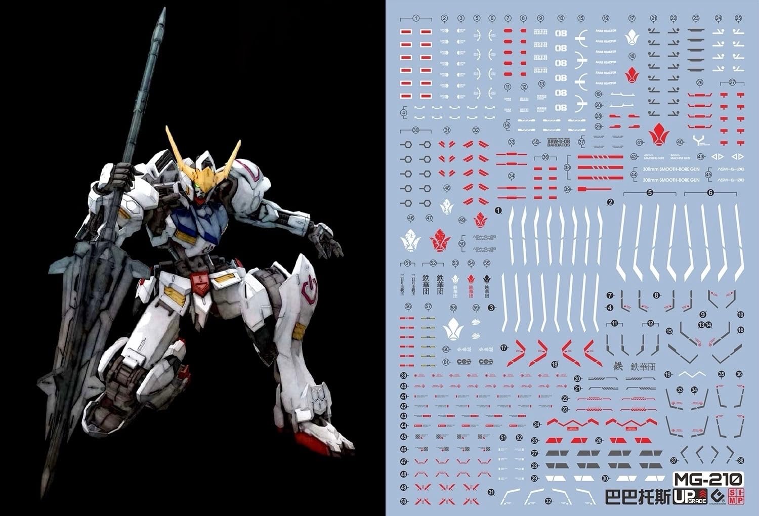 

HG RG EG MG MGSD PG RE HiRM Робот MS Детализация декаль для переноса водой MG Gundam Флуоресцентный!! (для 1/100 Барбатос) [Элемент]