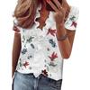Womens V Neck Ruffle Star Printed Short Sleeve T Shirt Ladies Blouse Shirts Tops
