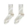 Pure And Versatile ~ White Socks Cotton Thin Piled Socks Are Sweet And Simple, Solid Color Style Casual High-Top