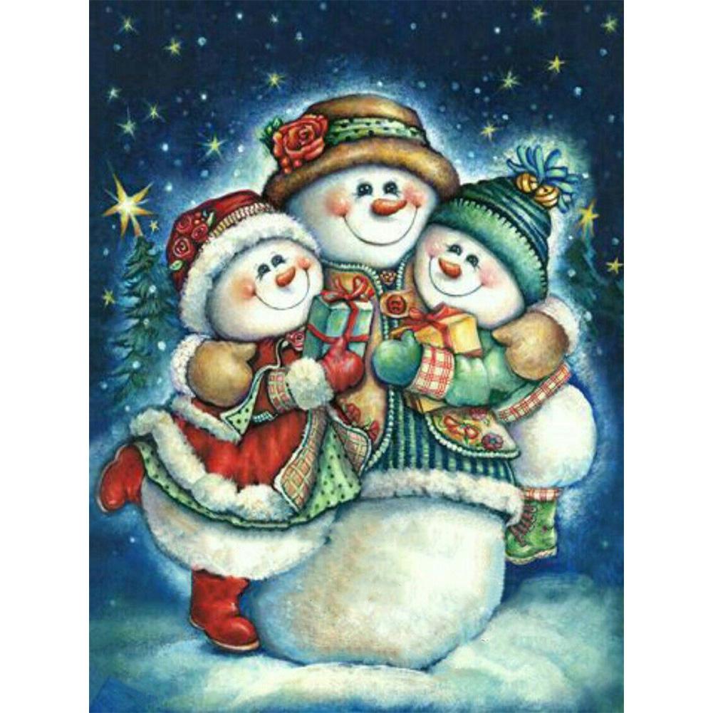 

Алмазная картина, полная дрель, YEESAM ART, снеговик, рождественские украшения, зима, 5D, набор для алмазной живописи «сделай сам»,