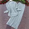2025 Autumn Women's Casual Knit Sweater & Hip Wrap Skirt Set