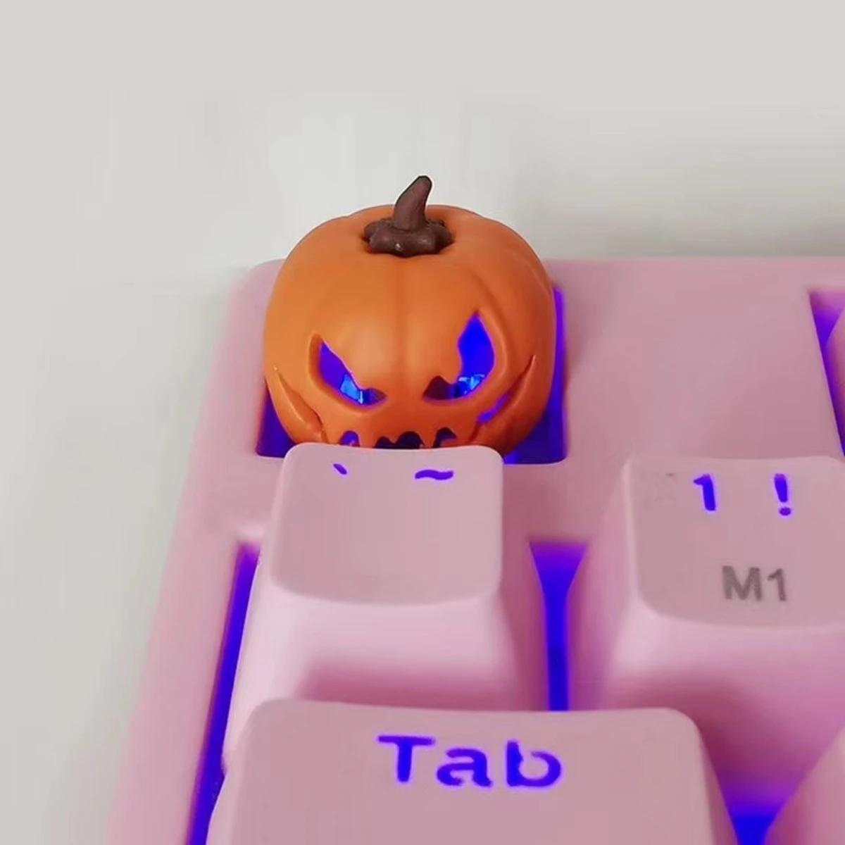 

1Pcs Hot Sale Translucent Halloween Pumpkin Keycaps - Enhance Your Mechanical Keyboard Look! Accessories жёлтый