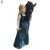 Girl Holding Horse Resin Statue Angle Pony Figurine Sculpture Home Office Living Room Desktop Decoration Ornament