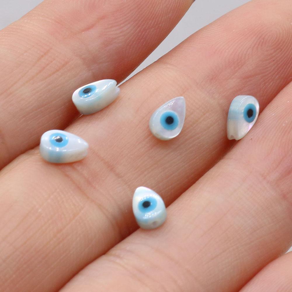 

5 шт., бусины из натуральной ракушки с отверстием, ручной работы в стиле рококо, бусины глаз дьявола для изготовления ювелирных изделий, ожерелий, браслетов, аксессуаров, 0,4×0,6 см 5Pcs/4×6mm