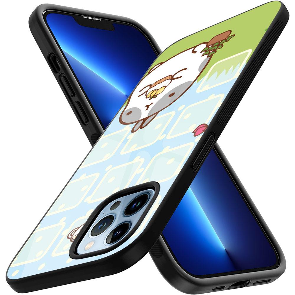 Husă de sticlă cu iepuraș drăguț de desene animate pentru iPhone 13 14 12 Pro Max Mini Xs Xr X Husă pentru iPhone 7 8 6s Plus Se 2022 11 Coque Capa