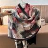 Winter digital printing lengthened and thickened graffiti flower warm cashmere scarf cold and warm temperament shawl