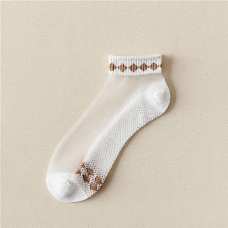 

Женские летние тонкие дышащие милые мультяшные хлопковые носки-сеточки 1 pair