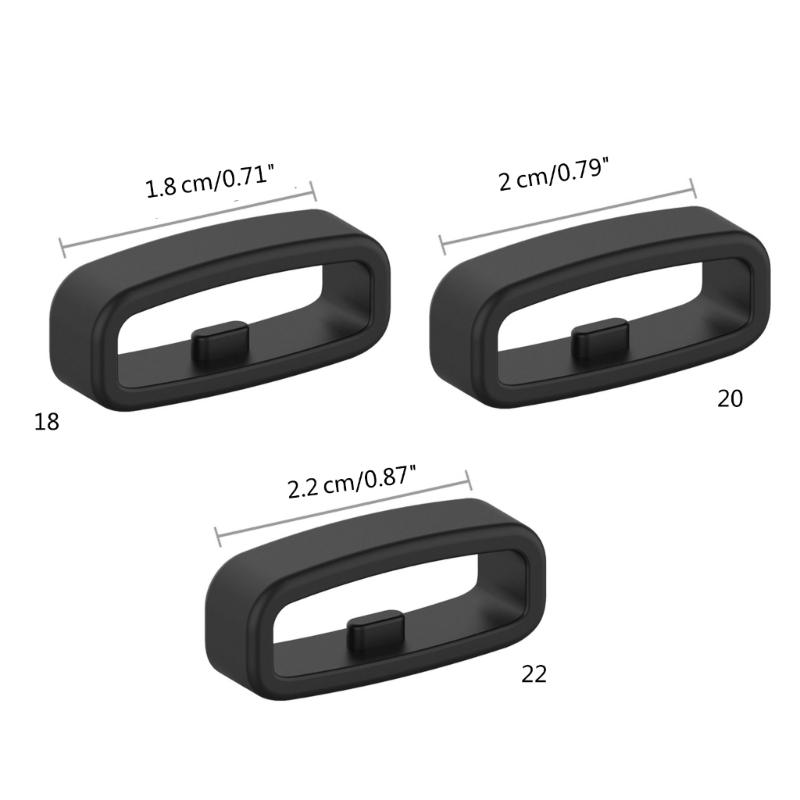 Smartwatch Strap Retainer Replacement Silicone Fastener Ring 18mm / 20mm / 22mm Wristband Keeper Holder Belt Loops 10pcs