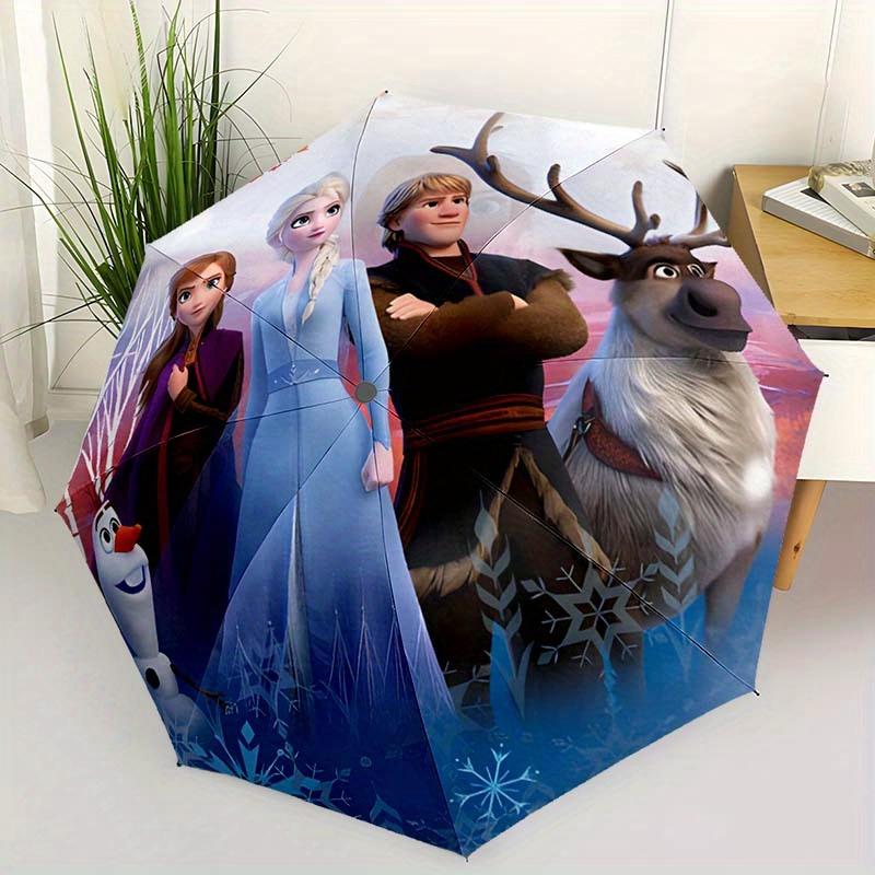

Disney Frozen Princess Elsa Automatic Open/Close Umbrella - Cute Umbrella with Cute Design, Portable 3-Fold Compact Umbrella