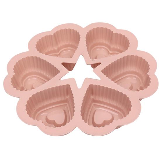 Silicone Cake Mold 3 Pcs Set Heart Shaped Cake Pan Non-Stick Easy to Clean Oven Microwave Freezer Dishwasher Safe