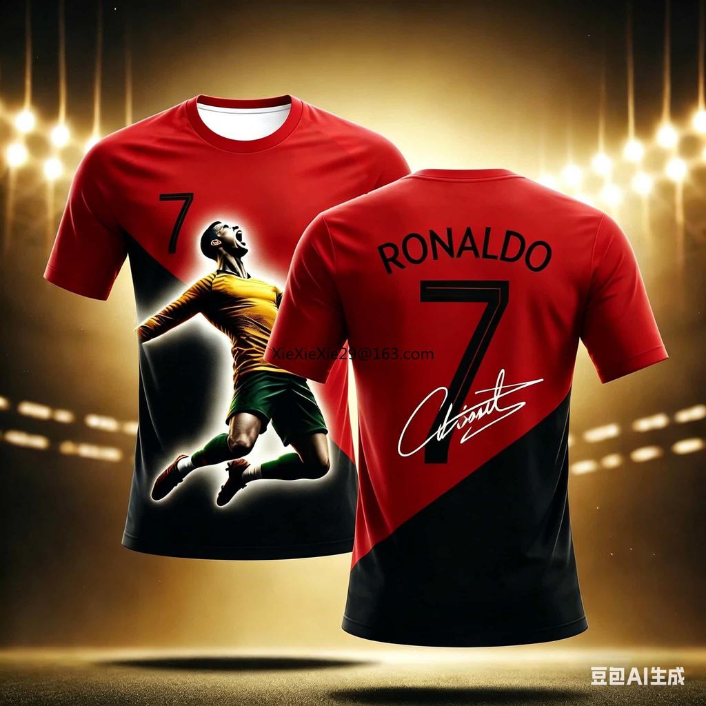 Men's and Children's Fashion Ronaldo # 7 Jersey AI Summer Couple Quick Drying Adult Short Sleeved Commemorative Edition Gift