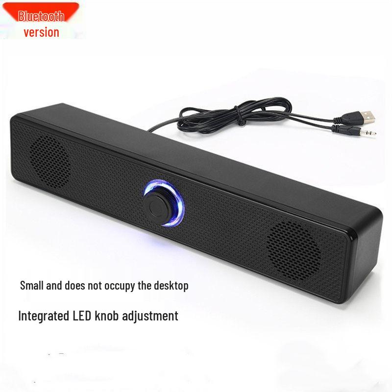 Compact Dual-Speaker Desktop & Laptop Wired Bluetooth Speakers with Subwoofer