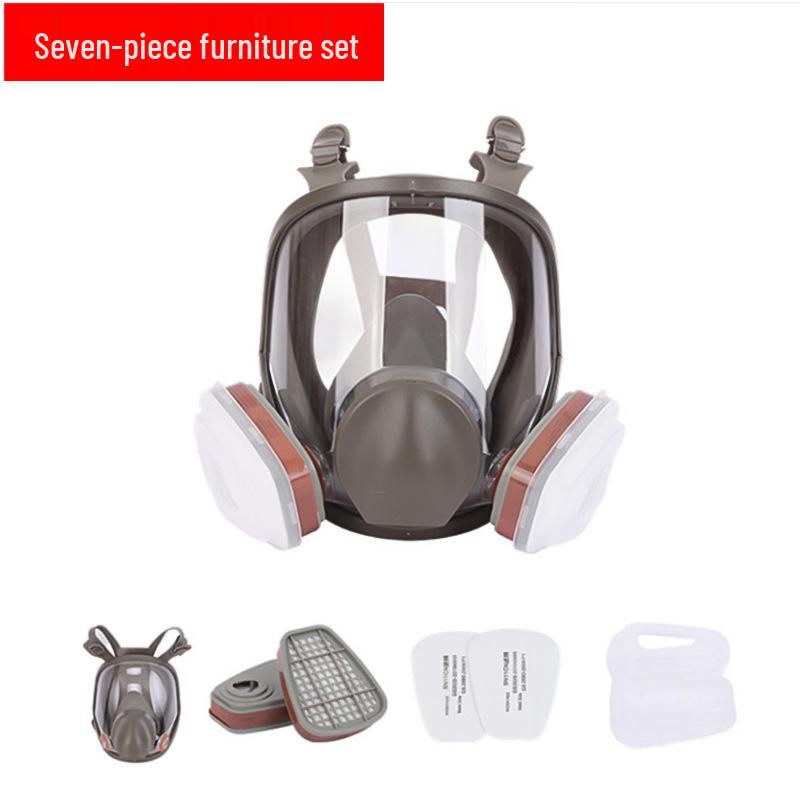 6800 Large Facepiece Gas Mask: Anti-Toxic Protection for Spray Painting, Chemical Industry, Pesticide Application, Wide Field of View Dust Defense.