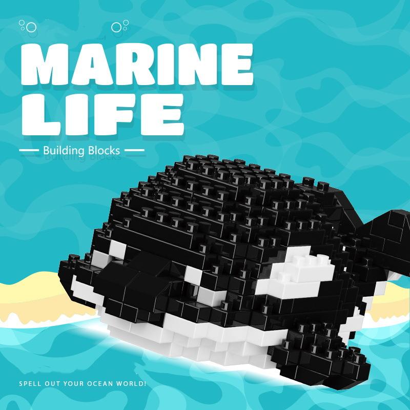 

Новые строительные блоки серии «Морская жизнь»: черепаха, белуга, морской конек, краб, осьминог, акула, рыба-клоун, косатка, собранные игрушки No box