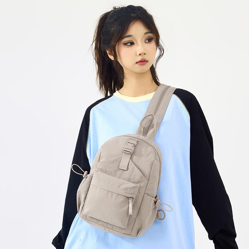 Outdoor Waterproof Nylon Bag Women's Multifunctional Backpack Multi-Layer Large Capacity Chest Bag