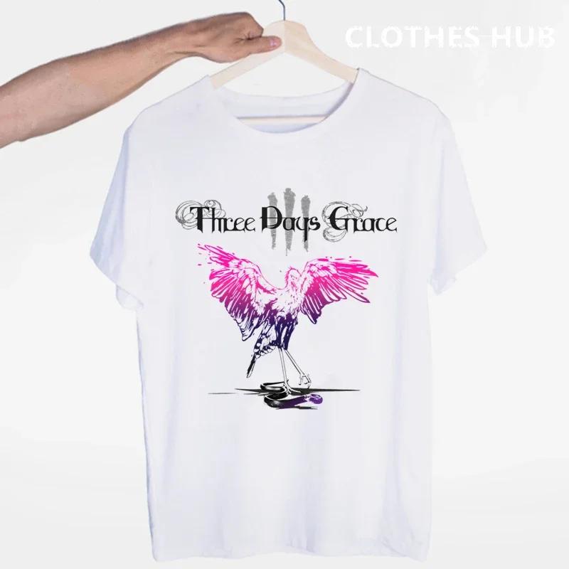 Three Days Grace Musikkband T-skjorte O-hals Korte ermer Sommer Casual Mote Unisex Unisex Og Wo Unisex T-skjorte