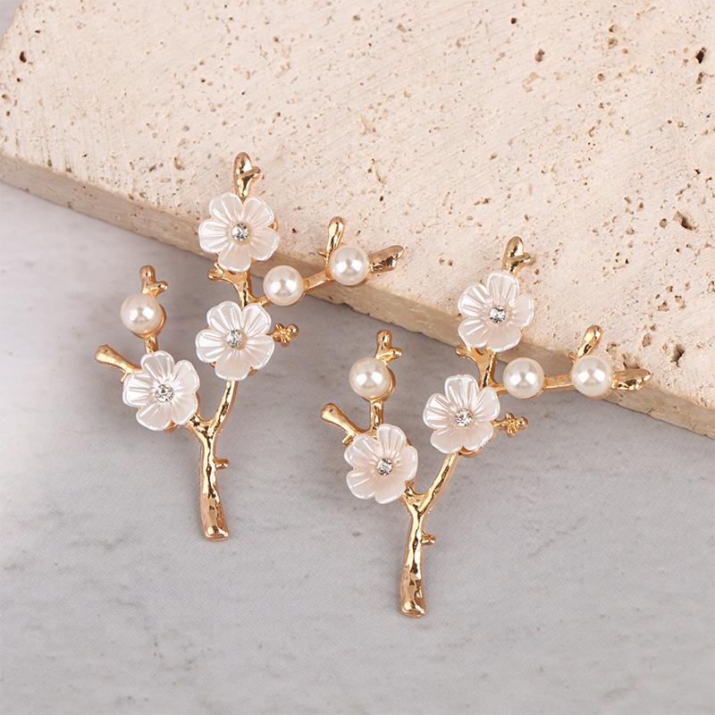 2Pcs Alloy Branch Flower Accessories Antiquity Hairpin Clothing Hair Accessories Diy Material