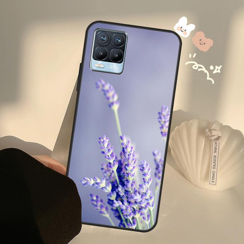 Lavender Purple Flower Case For Realme C71 C63 C61 C55 C51 C53 C25 C65 C67 C75 11 12 13 14 15 Pro Plus GT6 GT7 Pro