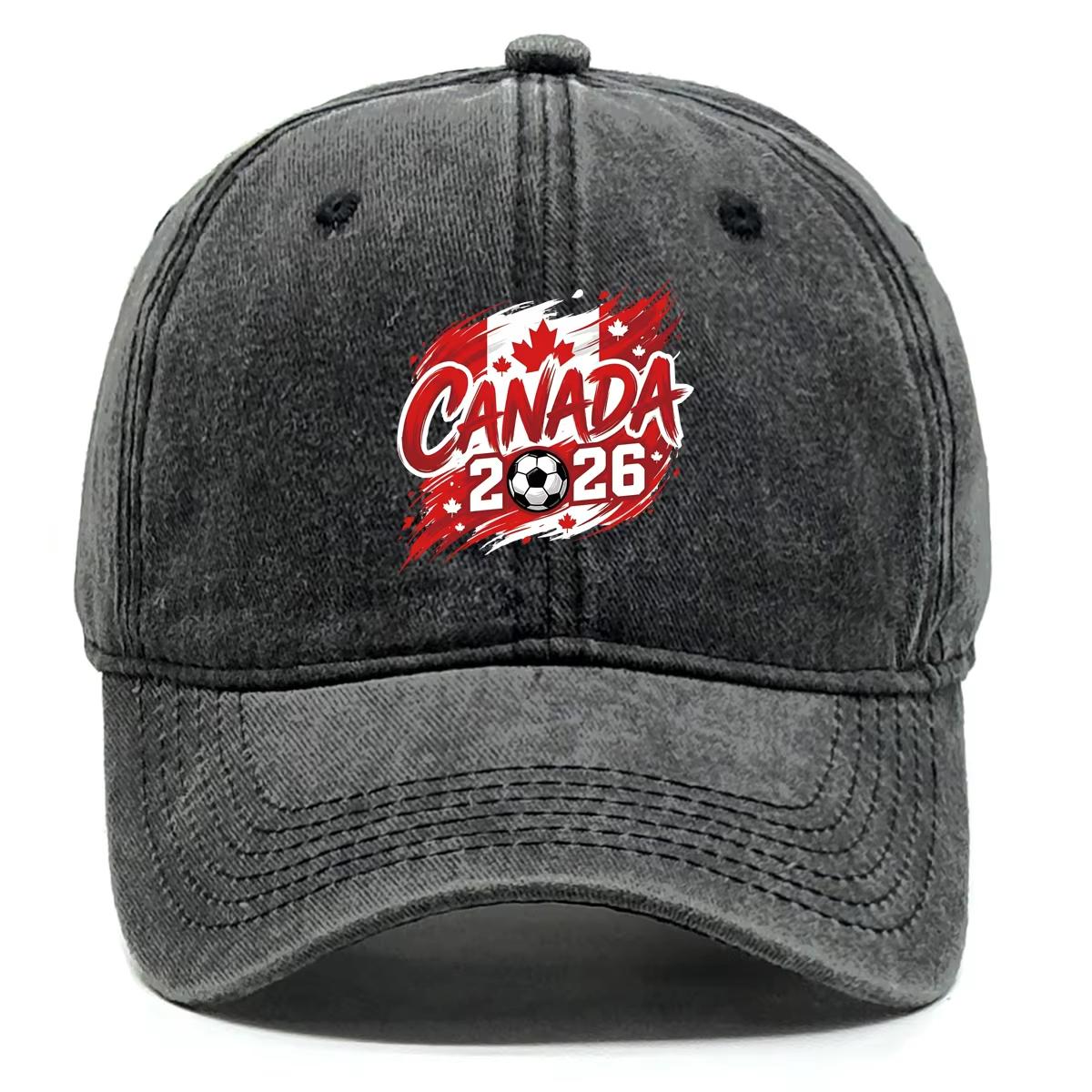 Neue Kanada Nationalmannschaft Fußball Fan Gewaschene Baumwolle Baseballkappe Verstellbar Unisex Lässige Sportkappe Für Fans Adjustable&>8Y black