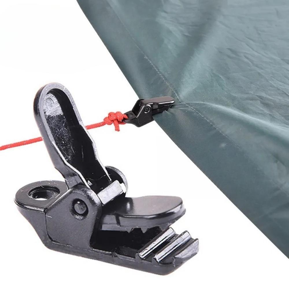 Outdoor Camping Crocodile Tent Clips Heavy Duty Tarp Clips Tent Clamp Fasteners Awning Thumb Screw Lock Grip Windproof Canopy Cord Tightener Buckle
