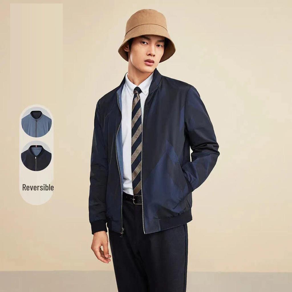 Men's Autumn Double-Sided Casual Stand-Up Collar Jacket