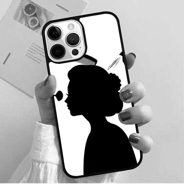 Hair Stylist Scissors Brush Switch Phone Case Cover for iPhone 17 Air 16 15 14 13 11 12 Pro Max Plus Shell Coque