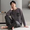 Pajamas Men's Spring and Autumn Cotton Long Sleeve Teen Men's Autumn Thin Casual Can Wear Autumn and Winter Loungewear