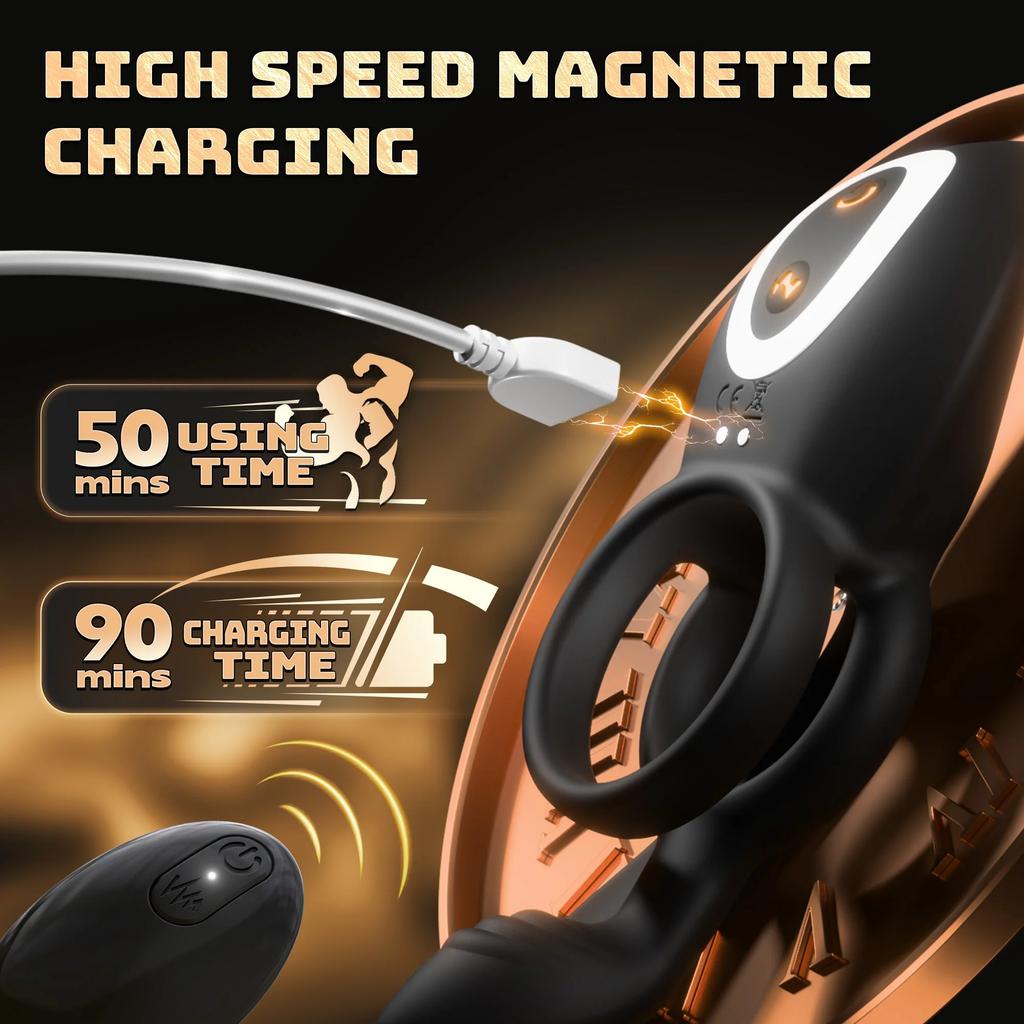 Vibrador Ponto G Feminino 4 em 1 Ejaculação Retardada Aumento do Pênis Massageador Masculino Controle Remoto Anel de Travamento do Pênis Masculino Brinquedo Sexual