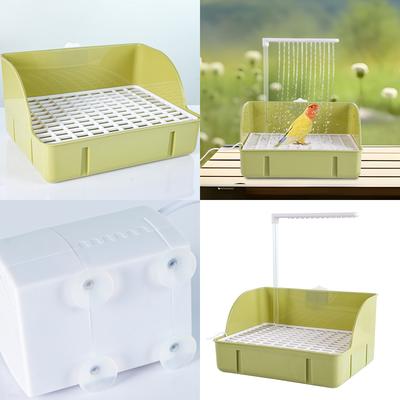Automatic Bird Bathhouse Bathtub Parrots Shower Box with Multiple Tap Shower Multifunctional Bird Bathtub