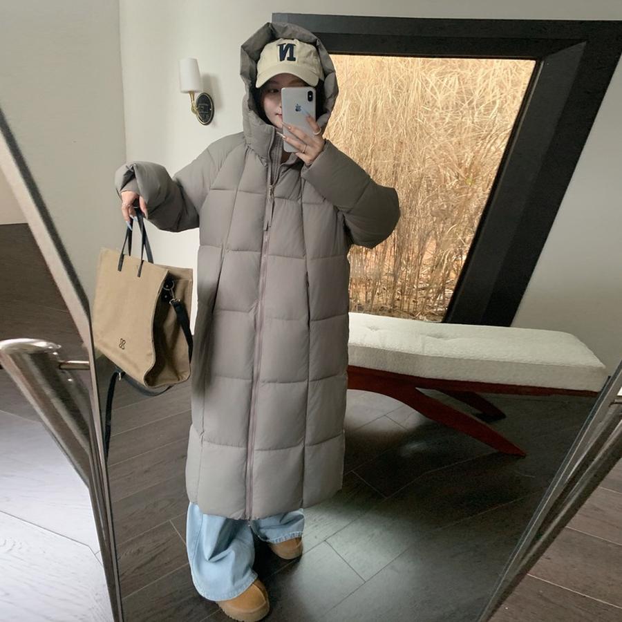 Cloud Fluffy Puffer Down Cotton Jacket Women's Long Sleeve Thick Hoodie Over Knee Coat Bread Clothes Warm Outerwear