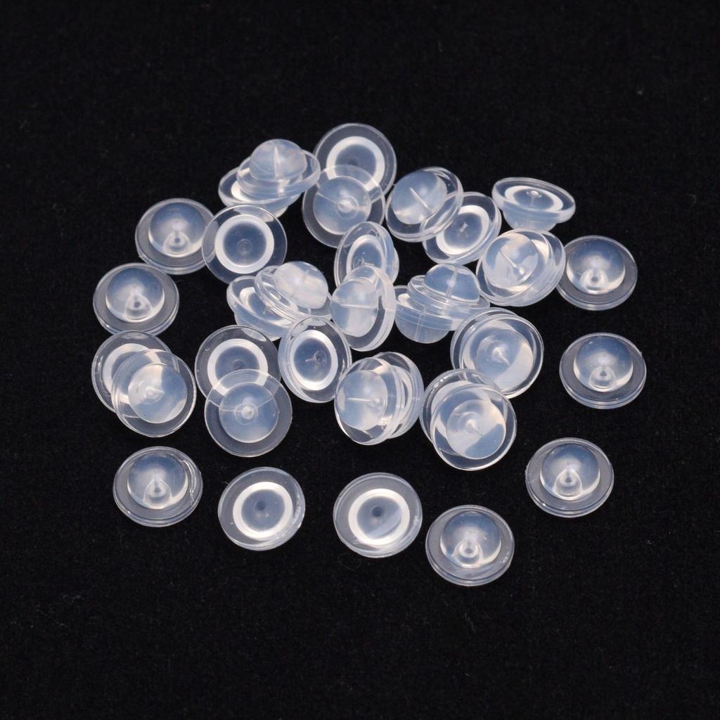 10pcs 18K Gold-wrapped Earth Silicone Ear Plug, Flying Saucer Earrings, Round Ear Force DIY Earrings Accessories, Stud Earrings, Ear Plug.