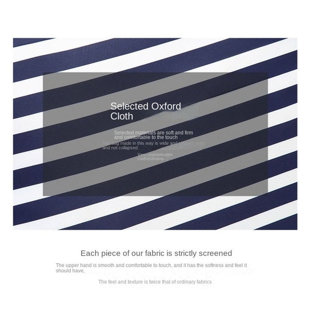 Foldable Women Tote Shoulder Bag Large Capacity Beach Grocery Bag Striped Handbag  Travel Bag