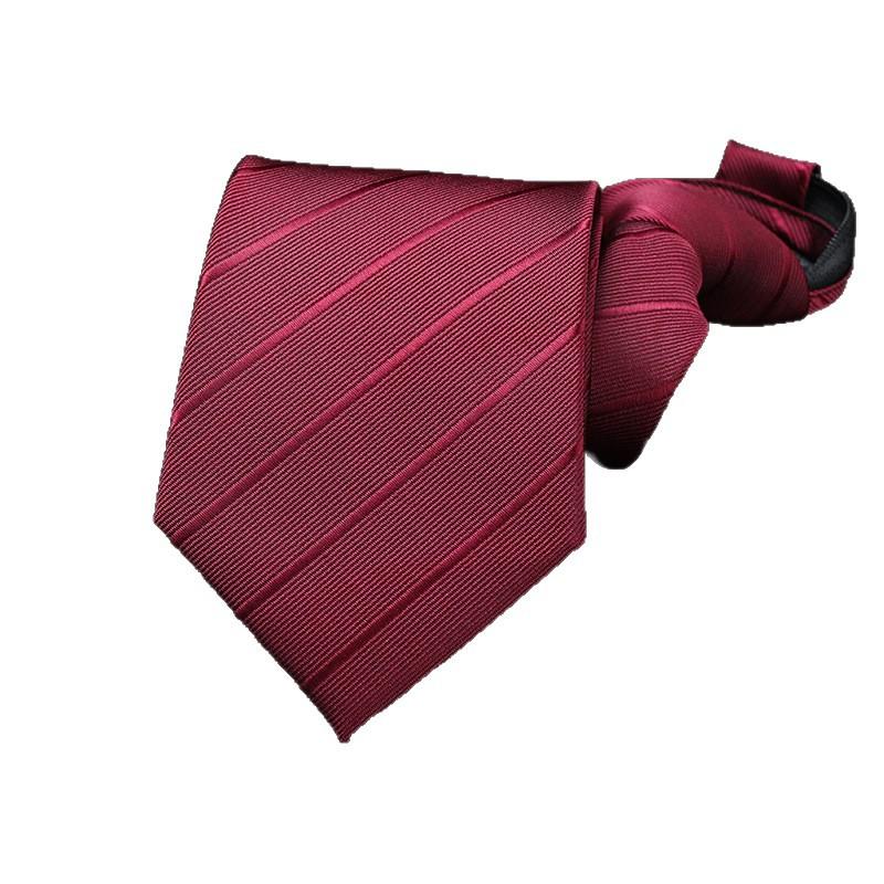 Men'S Formal Wedding Business Tie 8Cm Groom Wedding Banquet Burgundy Tie Hand Zipper Men And Women