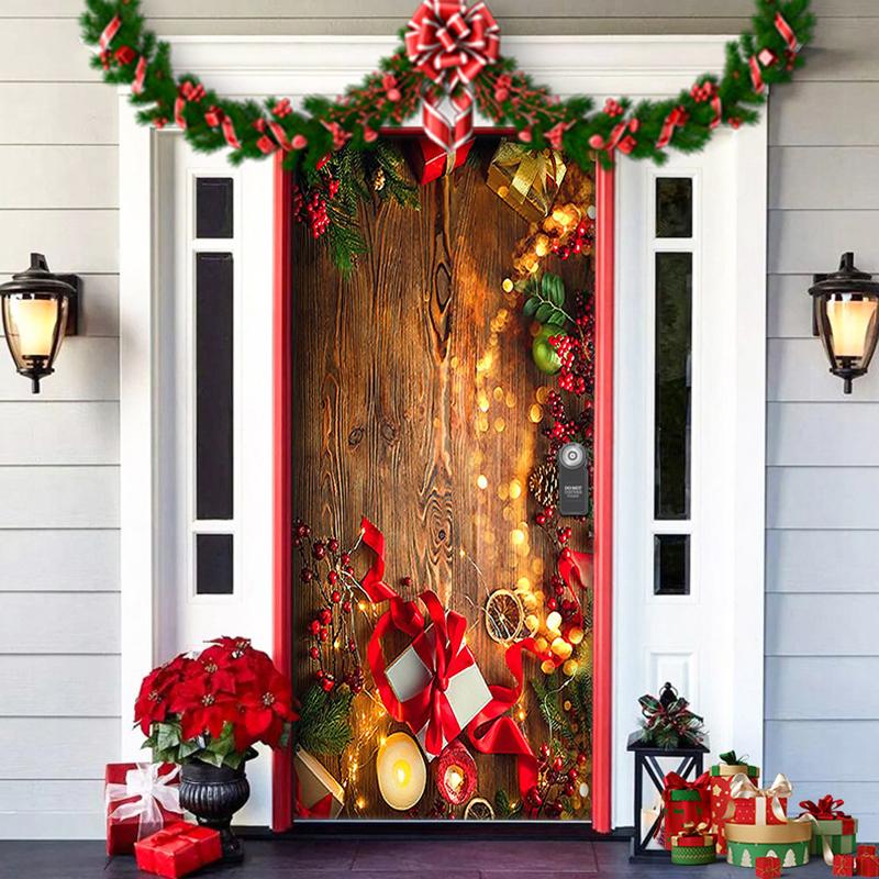 1PC Background Cloth Atmosphere Polyester Party Supplies Christmas Door Hanging Christmas Decorations Blanket
