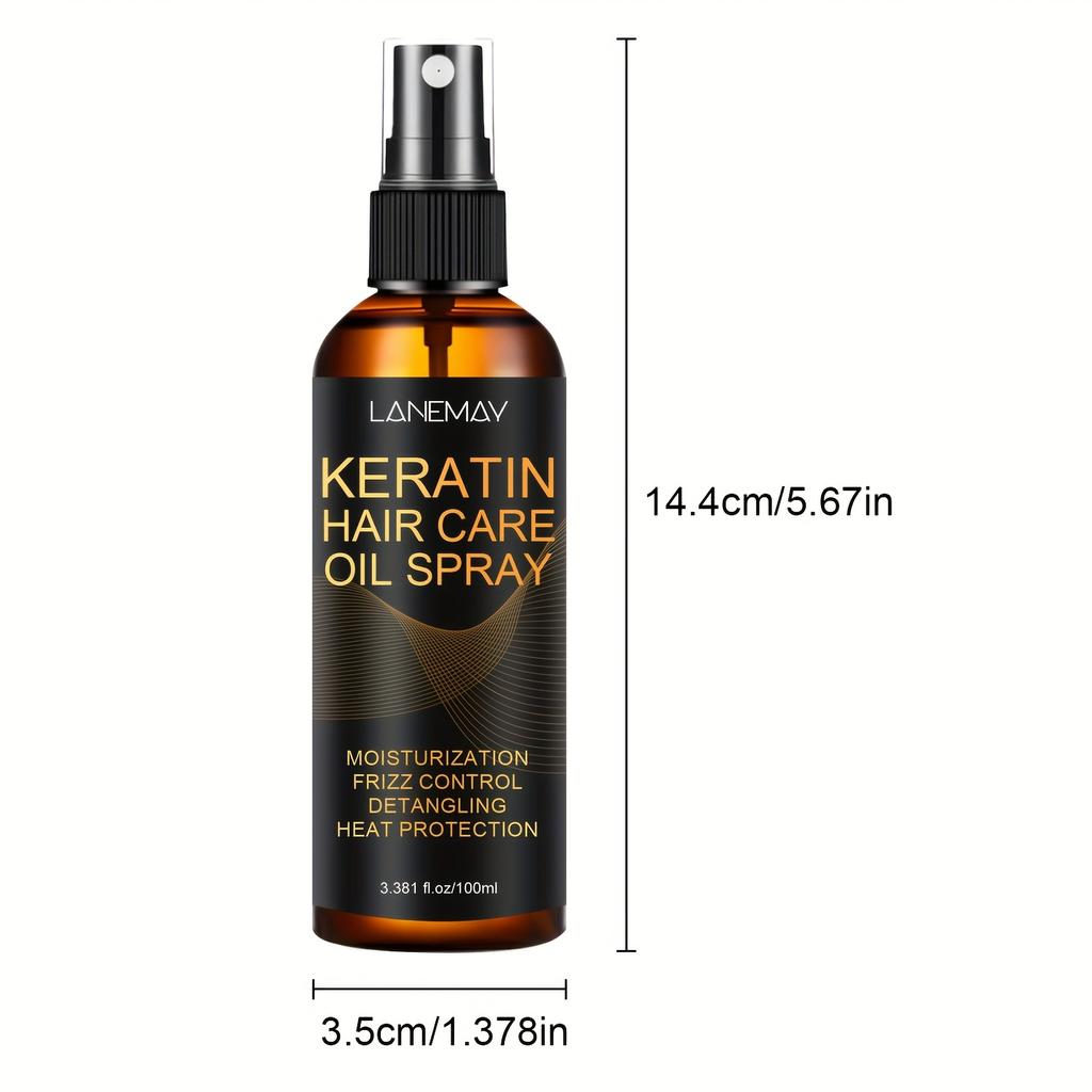 Keratin Hair Care Oil Spray - Deeply Moisturize and Soft Hair, Dry & Damaged Hair,Enhance Hair Shine and Frizz Control - Suitable for All Hair Types