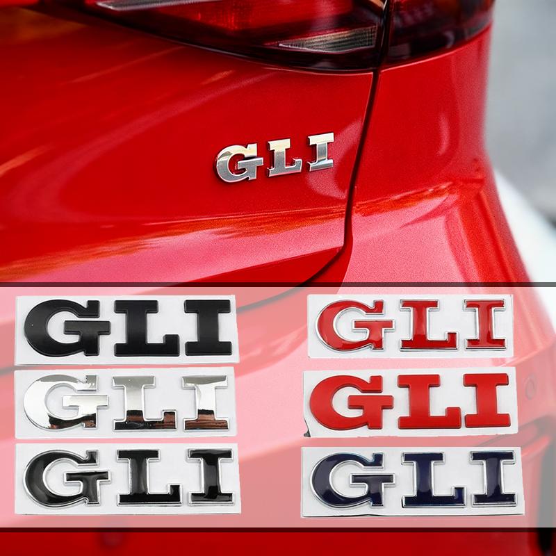 FD09-Valve Stems Caps Car Body Metal Stickers Rear Trunk Emblem Badge For Volkswagen GLI GOLF JETTA ASSAT Polo SCIROCCO SR32 TERAMON