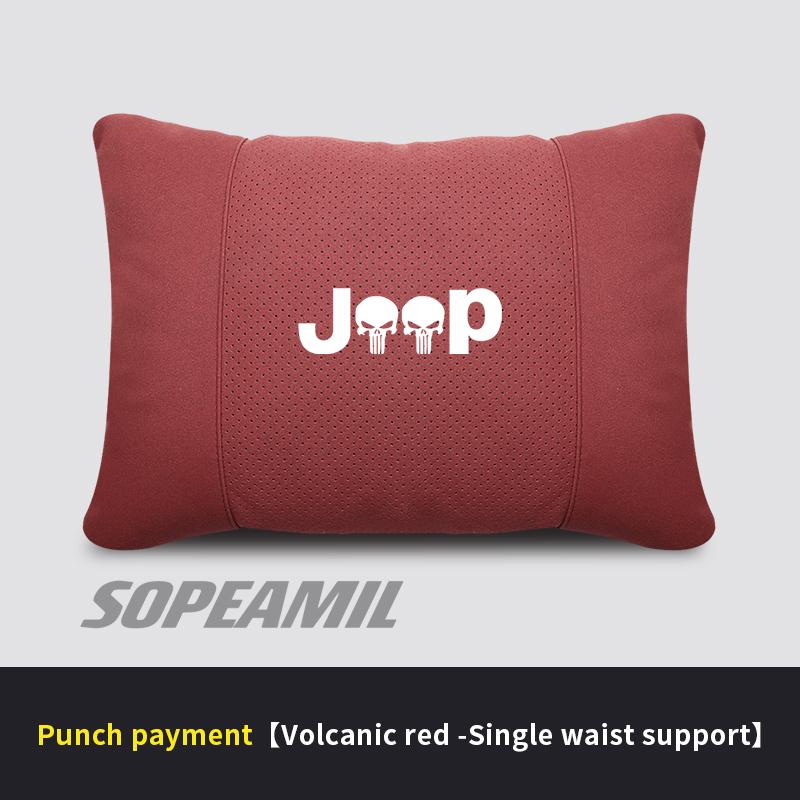 Car Suede Headrest Pillow For Jeep Compass Gladiator Patriot Commander Wrangler JK JL Grand Cherokee Renegade Seat Waist Cushion
