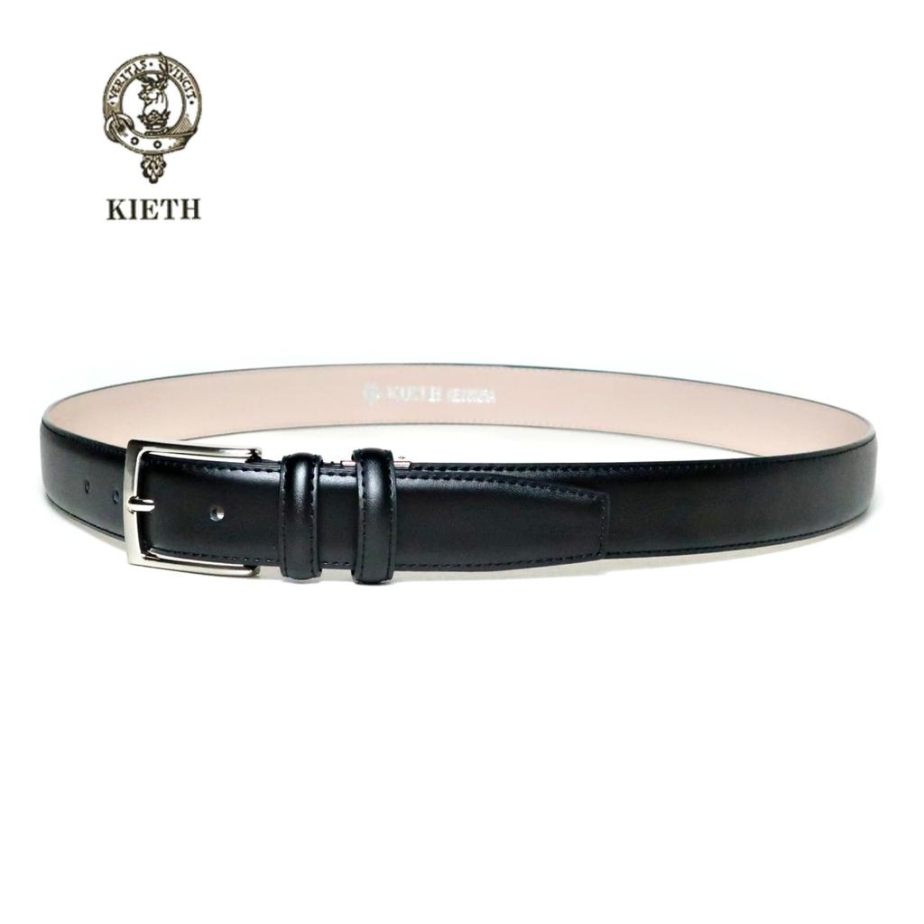 [KIETH] Keith Men's Belt, Large Size, Long Length, Business, Genuine Leather, Black KE2025A-19BLACK