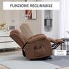 Electric Riser Massaging Reclining Armchair with Remote Control, In Fabric, 91x93x103cm, Brown