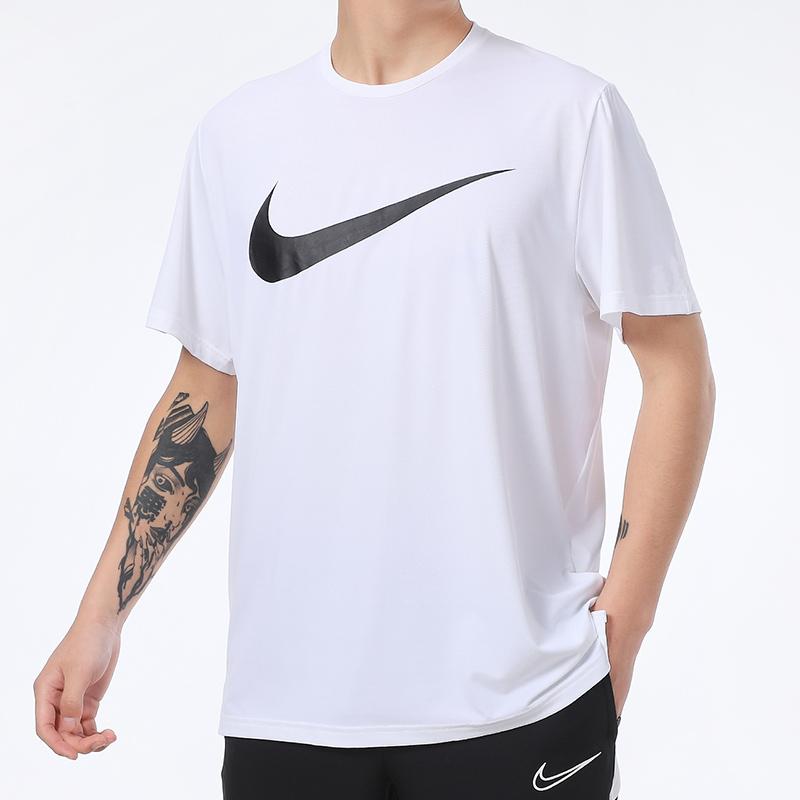 Nike Sport Running Fitness Quick-Dry Short Sleeve T-Shirt Men Tops White CZ2418-100